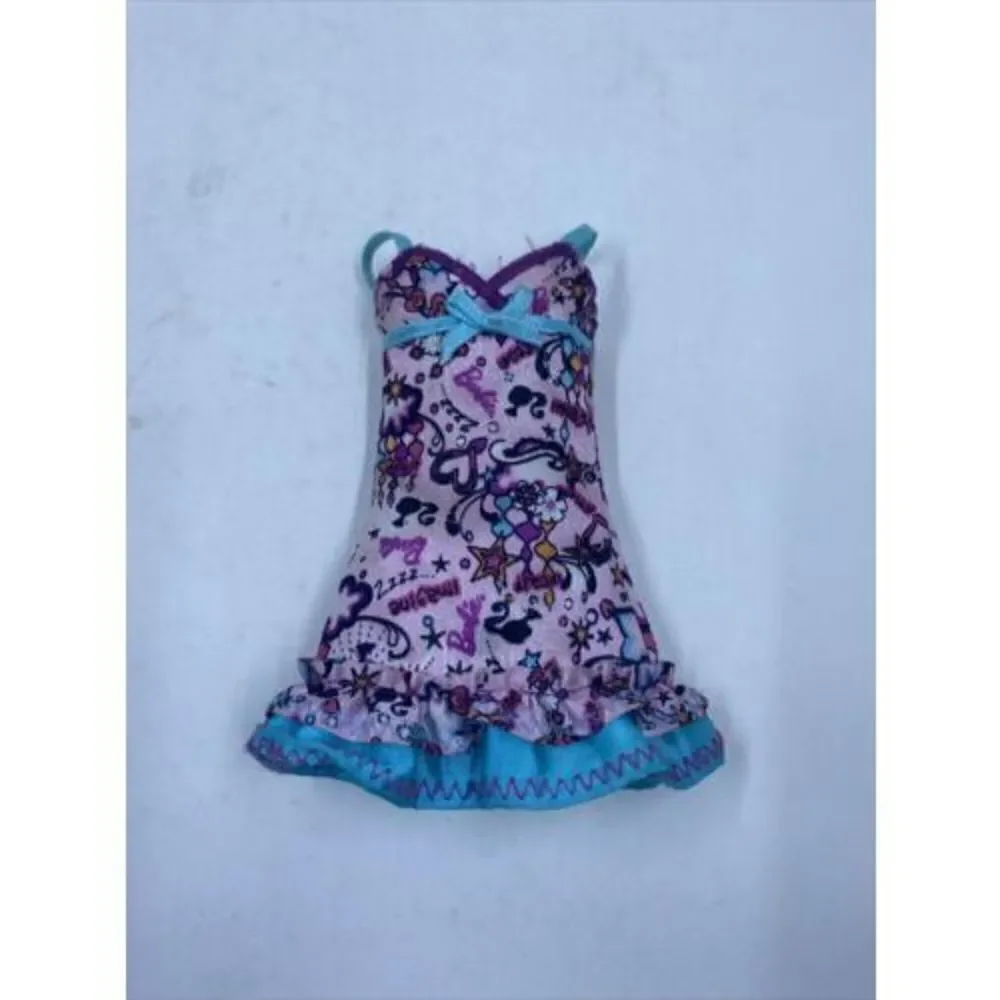 2011 Sister Slumber Party Barbie Doll Blue Pink Dress Nightie Fits SF Only